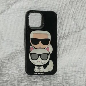 Karl Lagerfeld Black and White Cat Design Phone Case